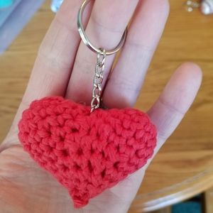 NEW handmade red heart keychain!